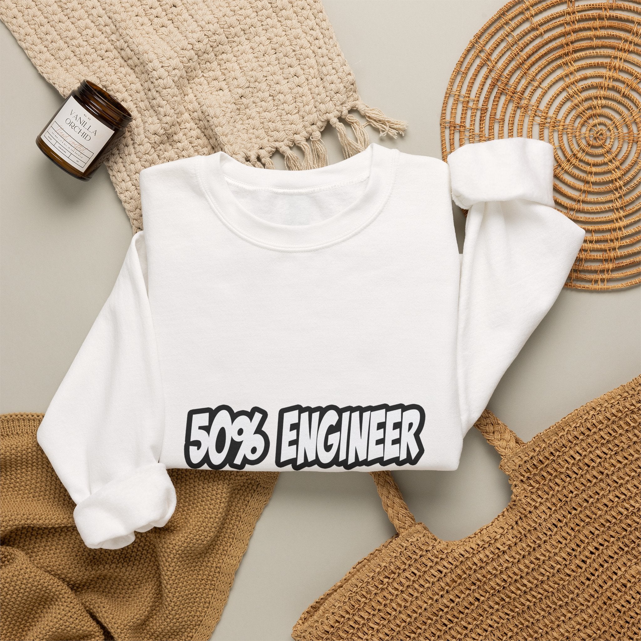 Half Engineer...Half Superhero - Unisex Heavy Blend™ Crewneck Sweatshirt