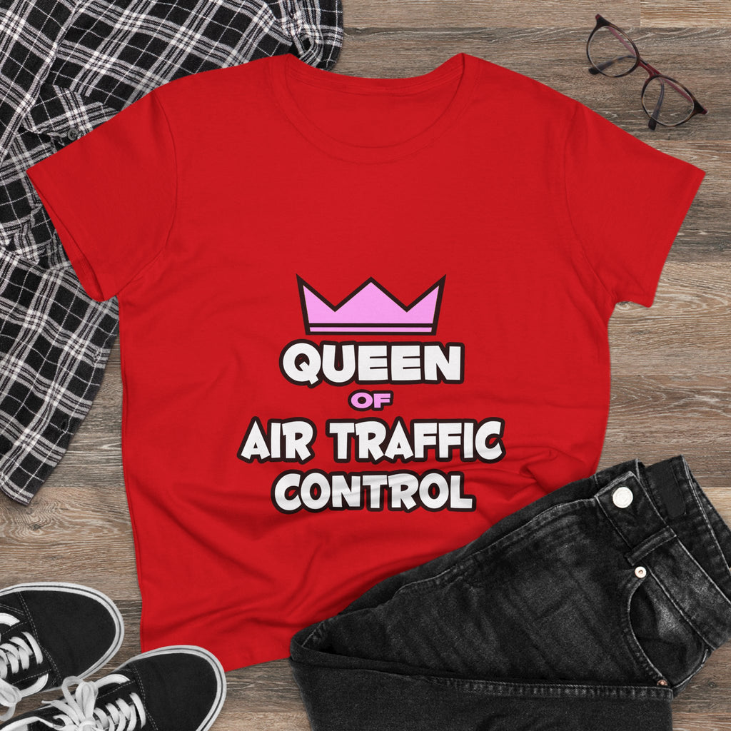 Queen of Air Traffic Control - Women's Midweight Cotton Tee