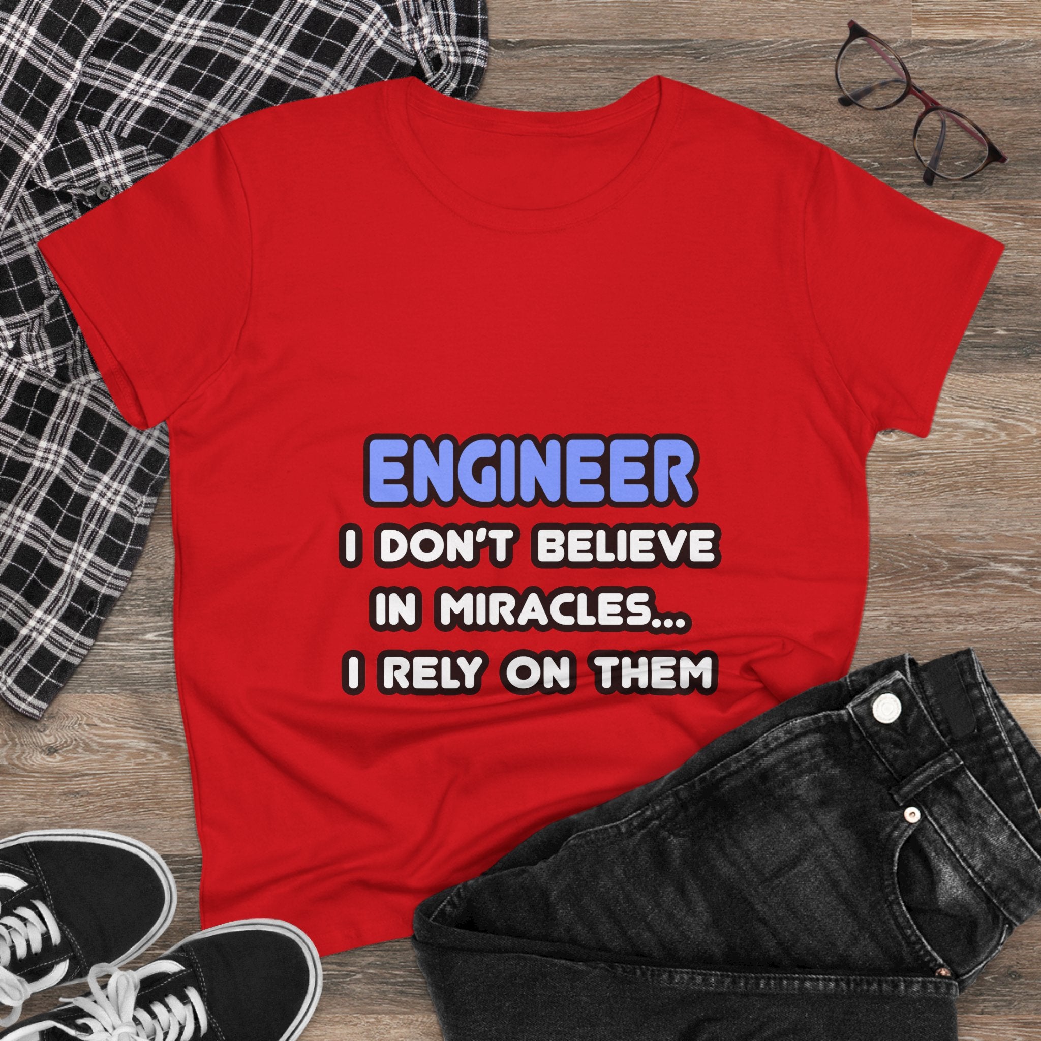 Miracles and Engineers - Women's Midweight Cotton Tee