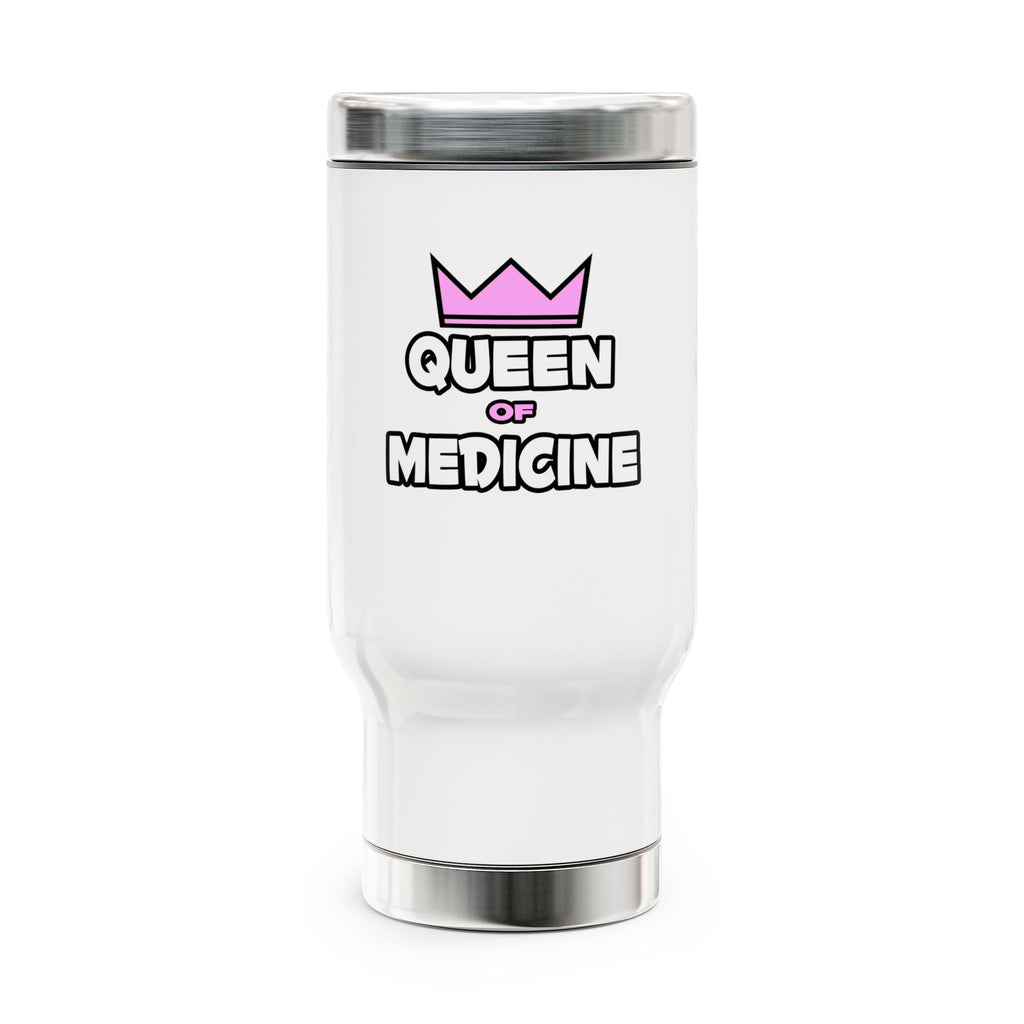 Queen of Medicine - Stainless Steel Travel Mug with Handle, 14oz