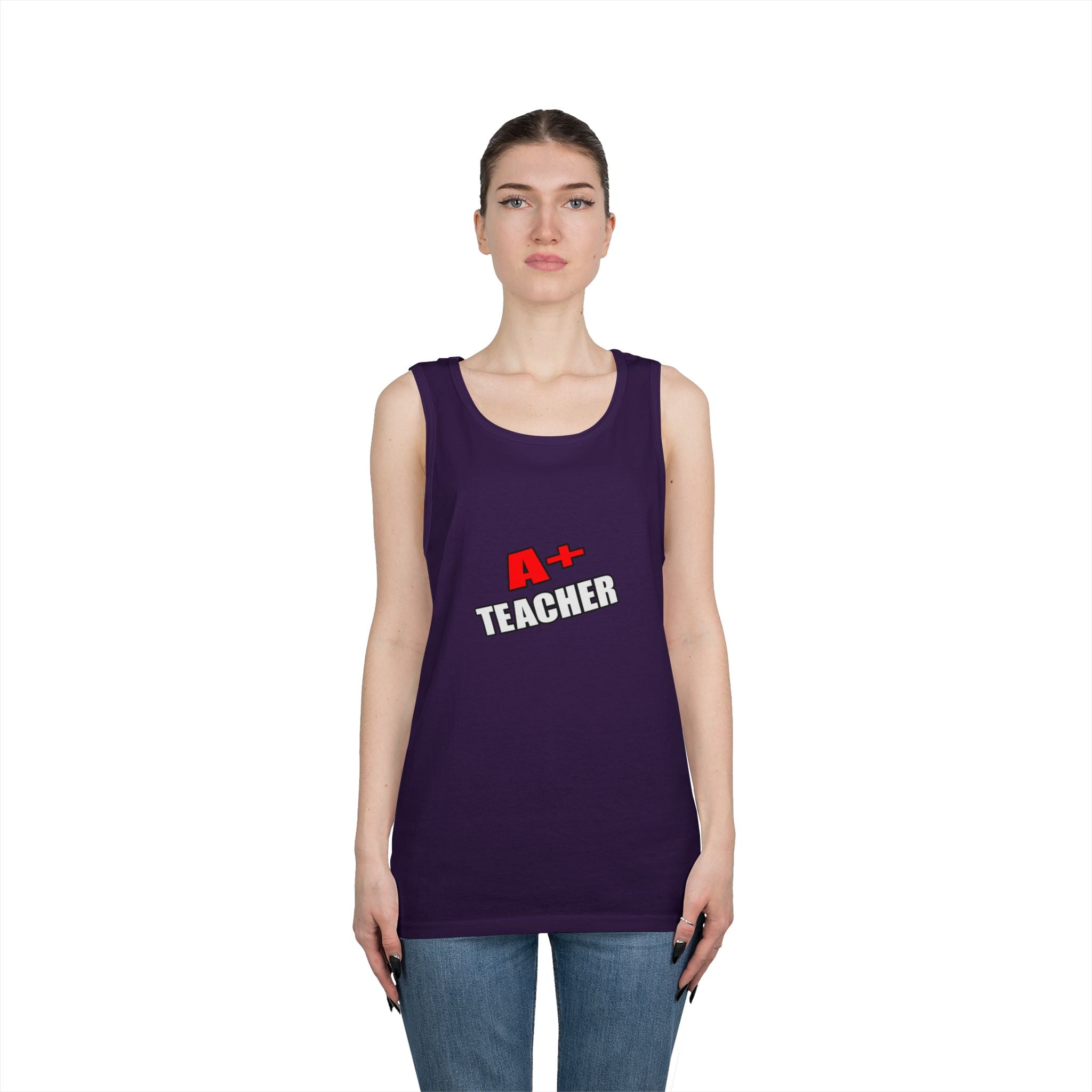 a plus teacher - Unisex Heavy Cotton Tank Top