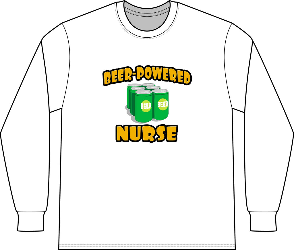 Beer Powered Nurse - Unisex Long Sleeve T-Shirt