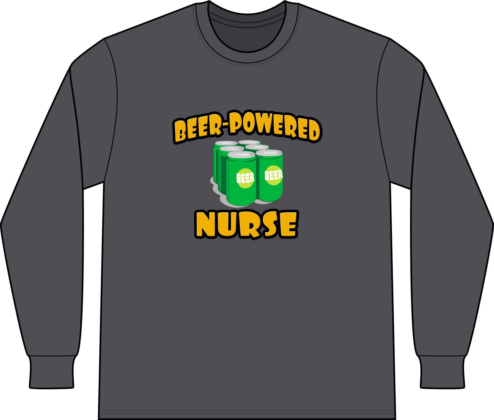 Beer Powered Nurse - Unisex Long Sleeve T-Shirt