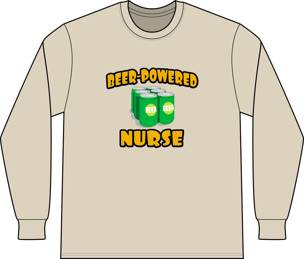 Beer Powered Nurse - Unisex Long Sleeve T-Shirt