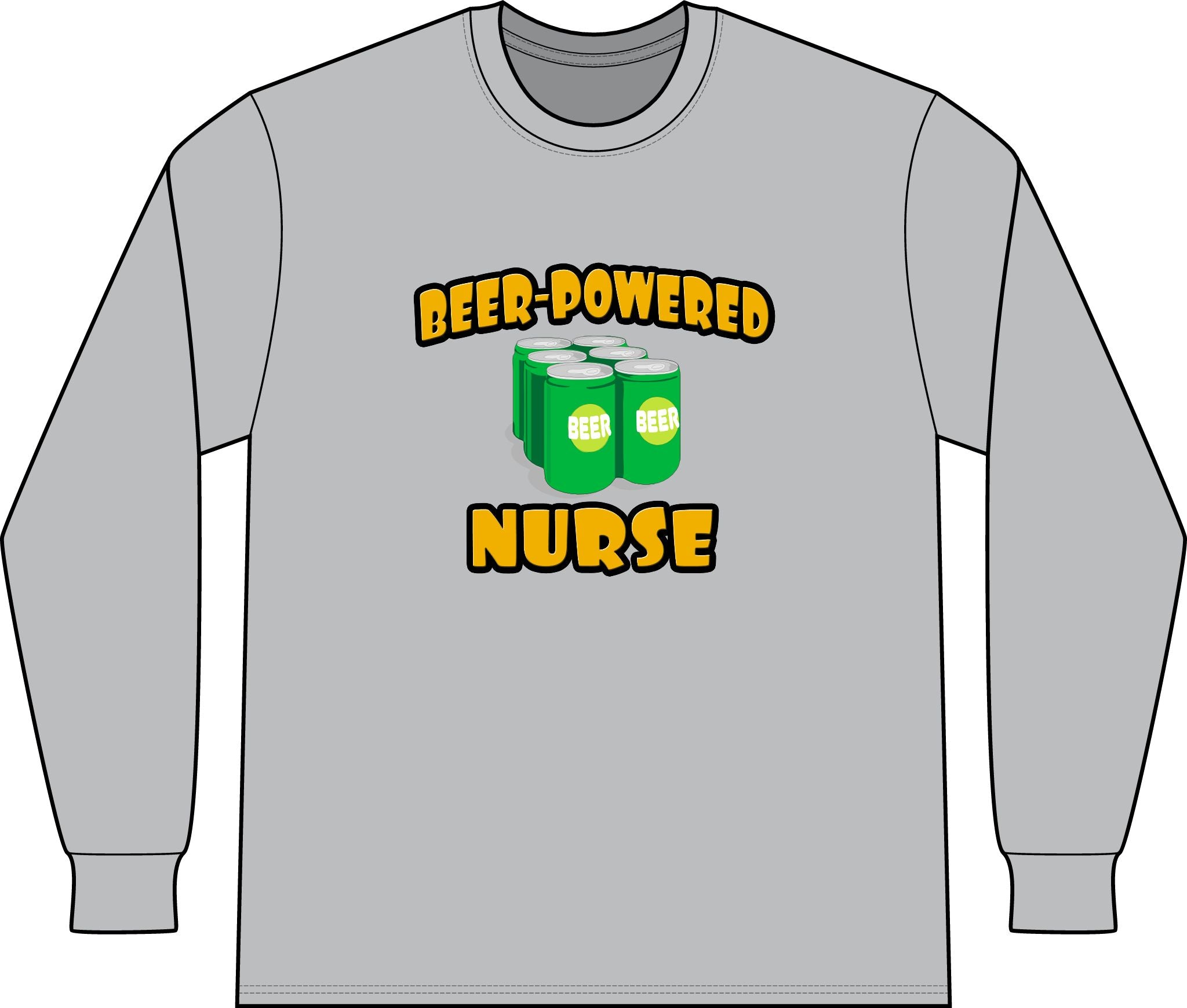 Beer Powered Nurse - Unisex Long Sleeve T-Shirt