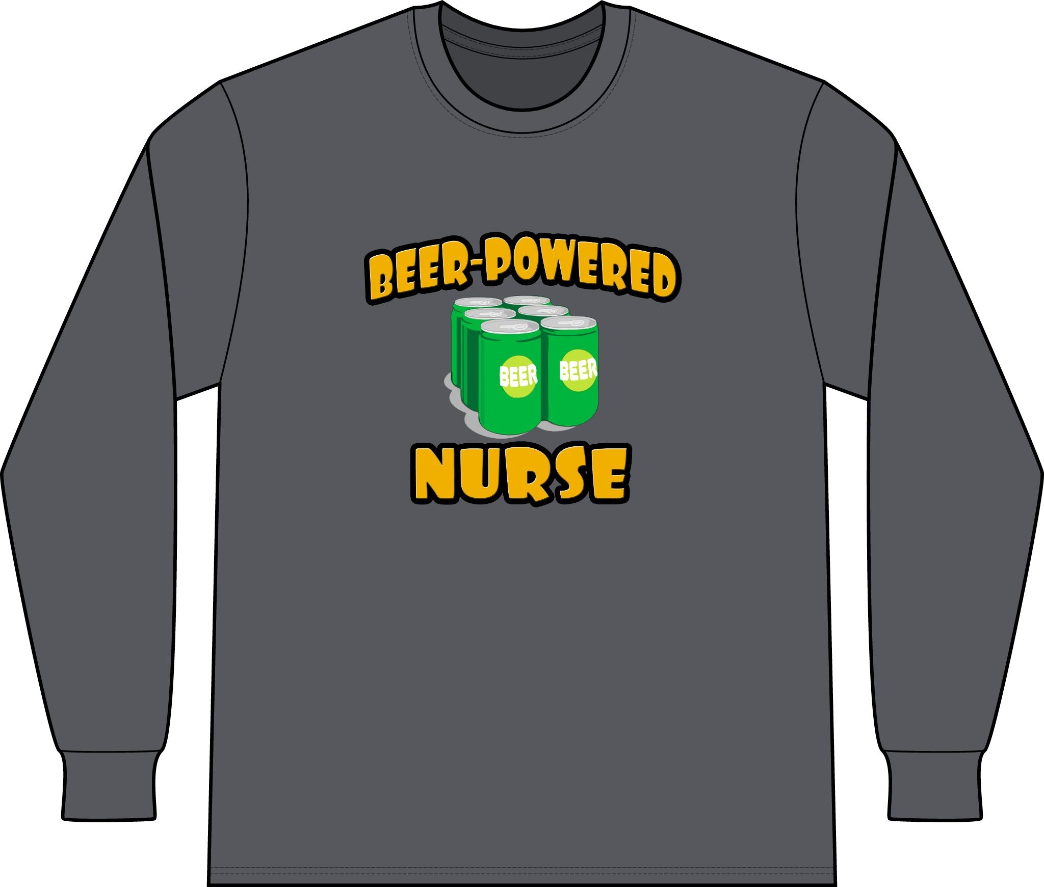 Beer Powered Nurse - Unisex Long Sleeve T-Shirt