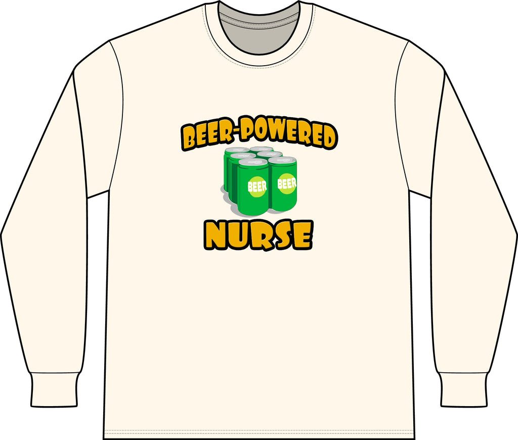 Beer Powered Nurse - Unisex Long Sleeve T-Shirt