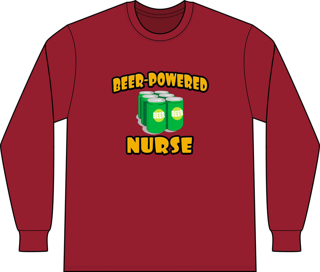 Beer Powered Nurse - Unisex Long Sleeve T-Shirt