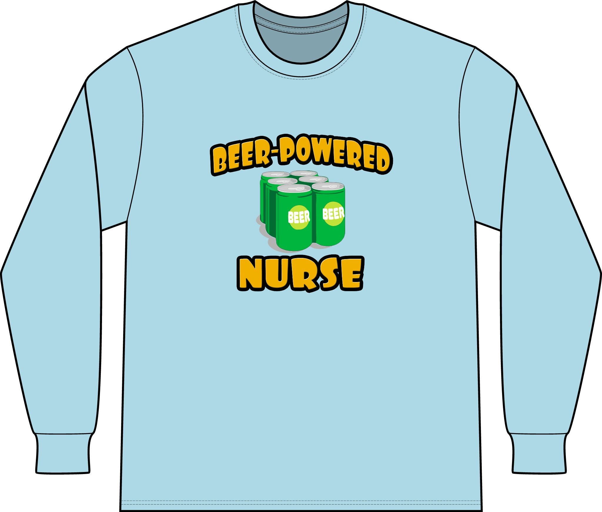 Beer Powered Nurse - Unisex Long Sleeve T-Shirt