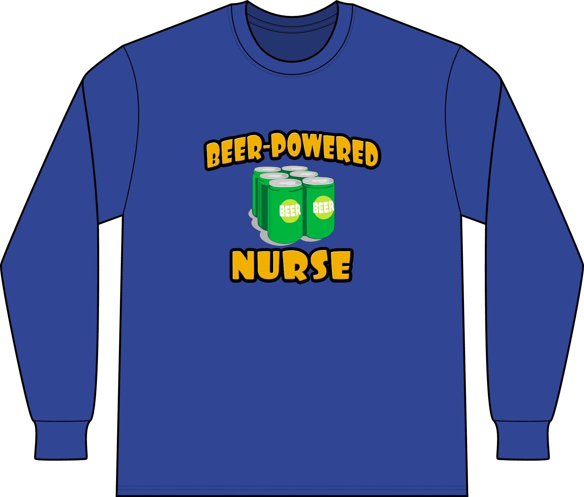 Beer Powered Nurse - Unisex Long Sleeve T-Shirt