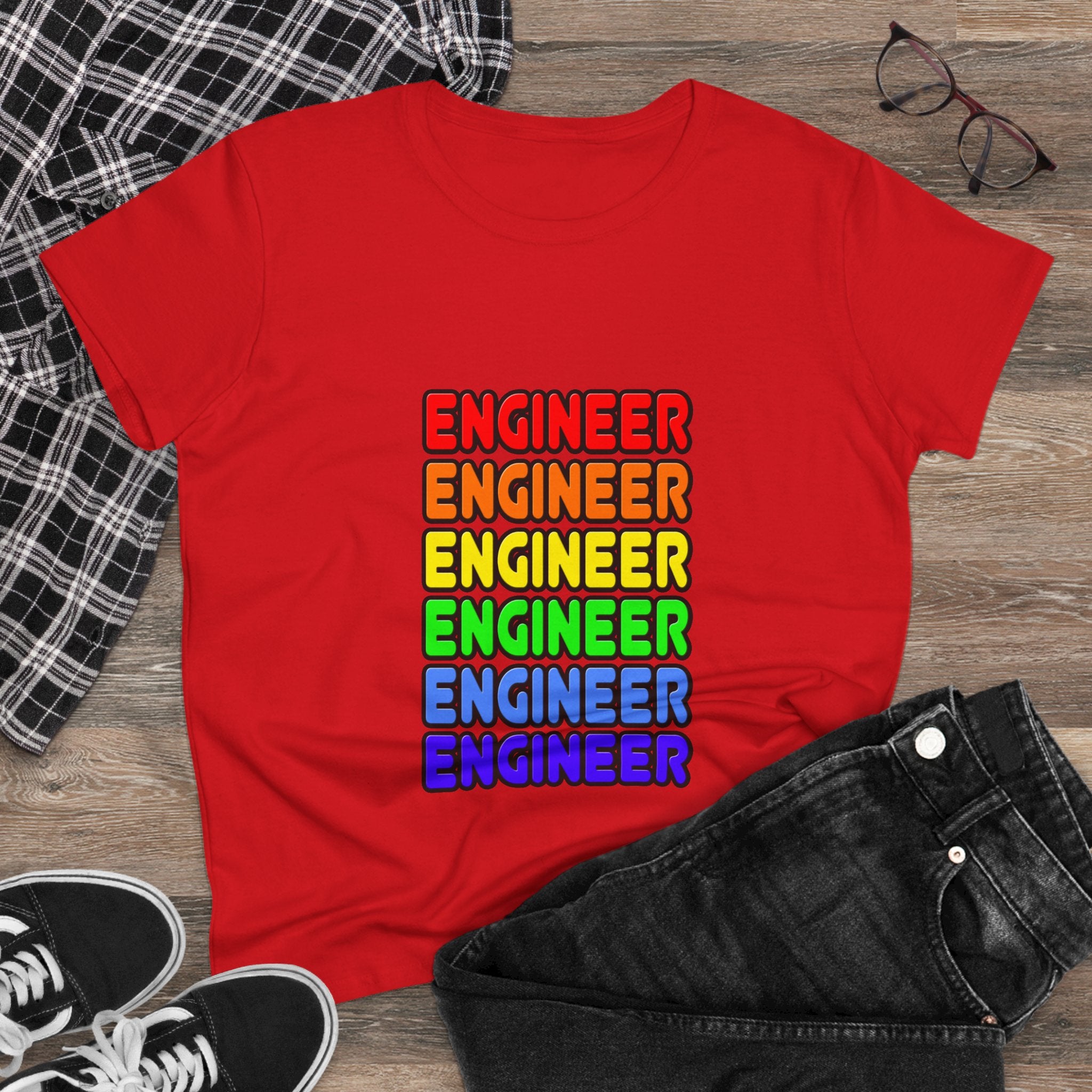 Rainbow Engineer - Women's Midweight Cotton Tee