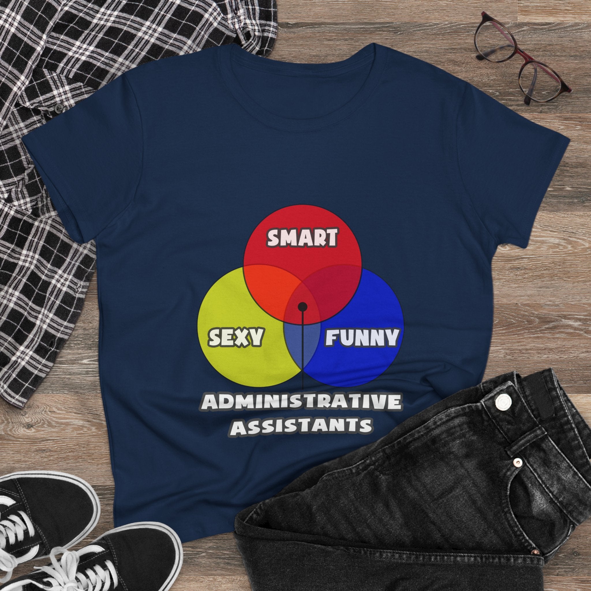 Venn Diagram .. Administrative Assistants - Women's Midweight Cotton Tee
