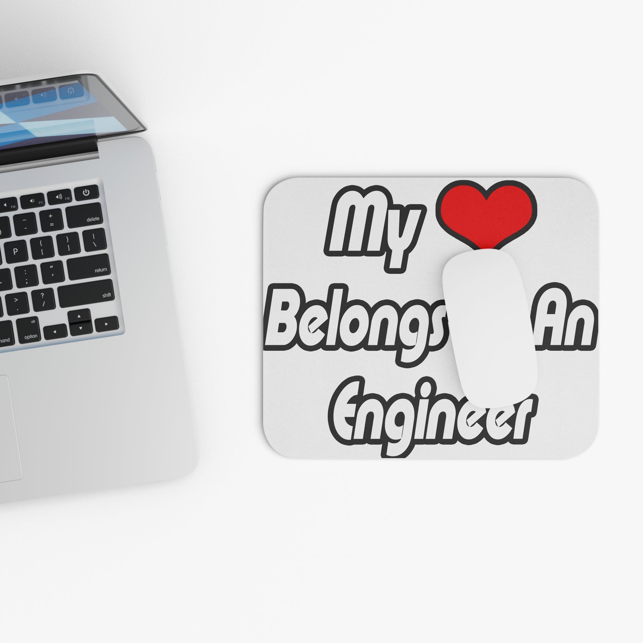 My Heart Belongs To An Engineer - Mouse Pad (Rectangle)