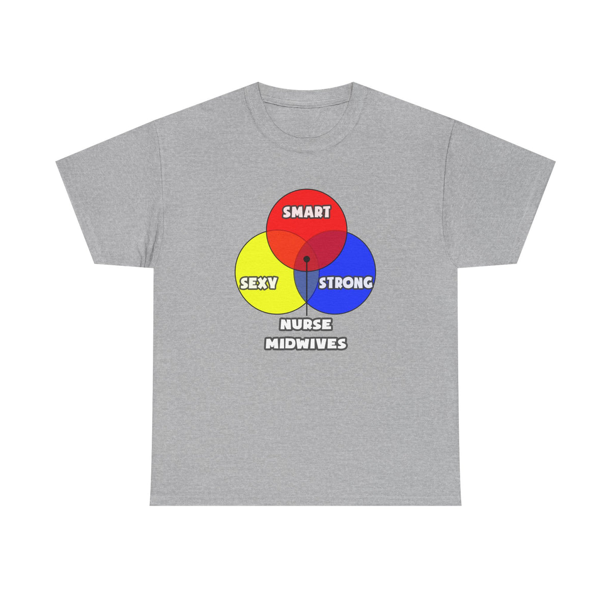 Venn Diagram .. Nurse Midwives - Unisex Heavy Cotton Tee