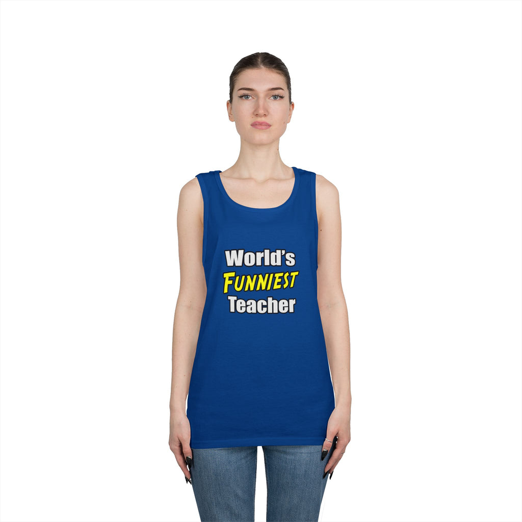 World's Funniest Teacher - Unisex Heavy Cotton Tank Top