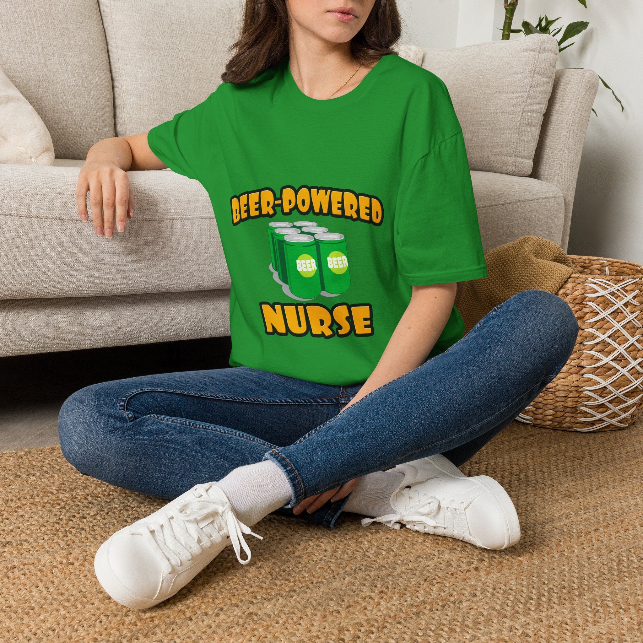 Beer Powered Nurse - Unisex Softstyle T-Shirt