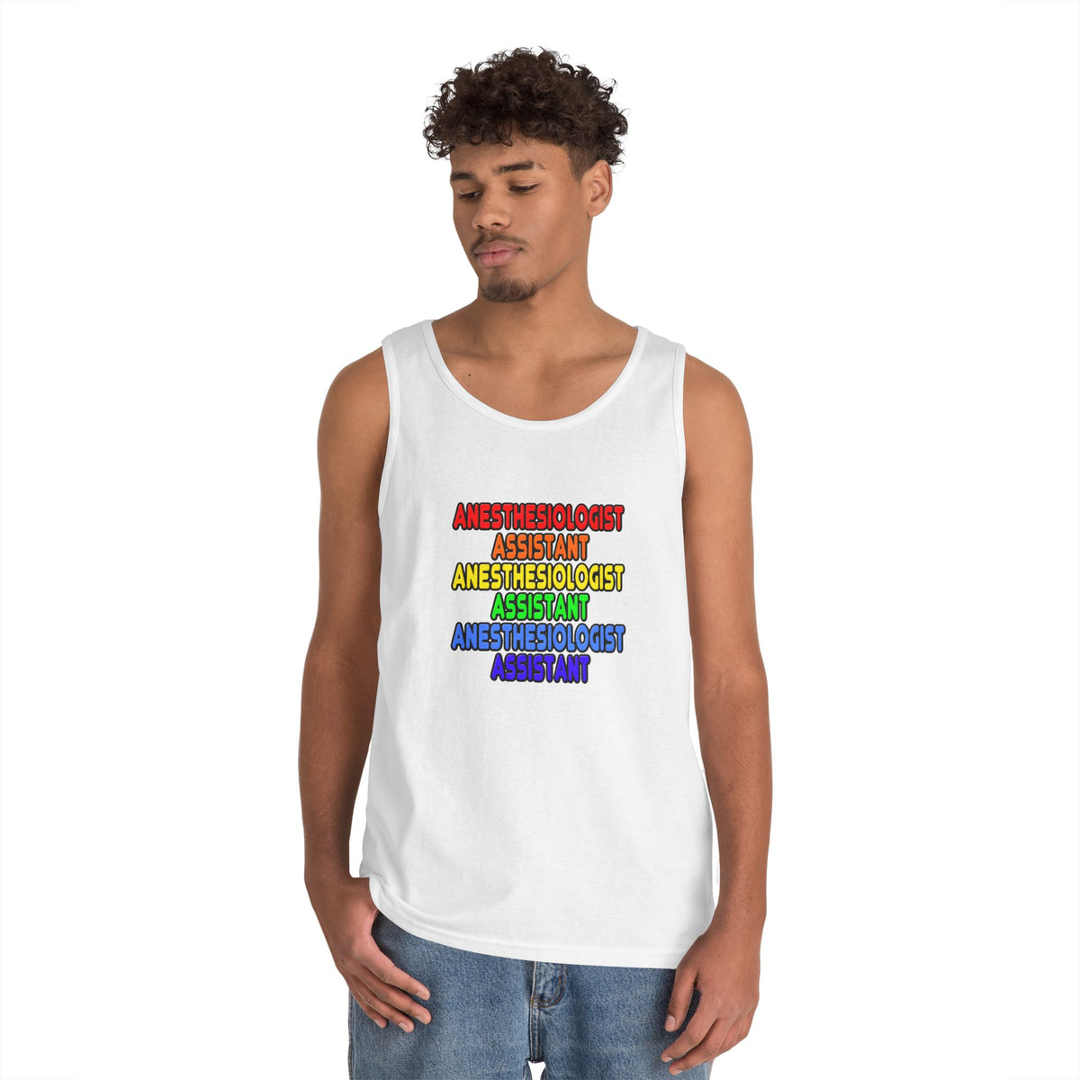 Rainbow Anesthesiologist Assistant - Unisex Heavy Cotton Tank Top