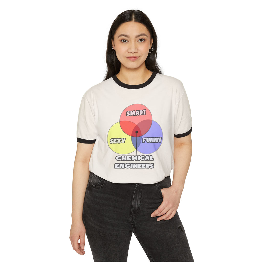Venn Diagram .. Chemical Engineers - Unisex Cotton Ringer T-Shirt