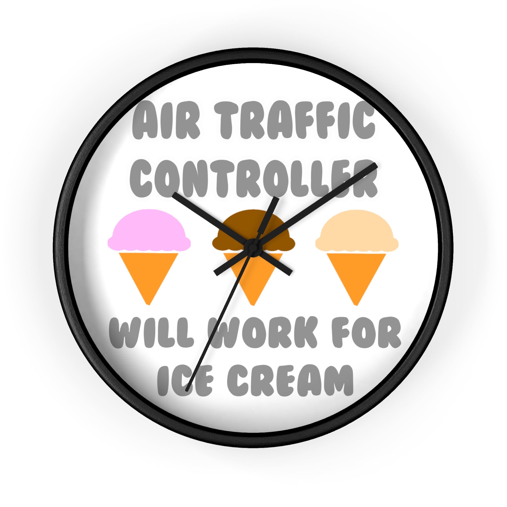Air Traffic Controller ... Will Work For Ice Cream - Wall Clock
