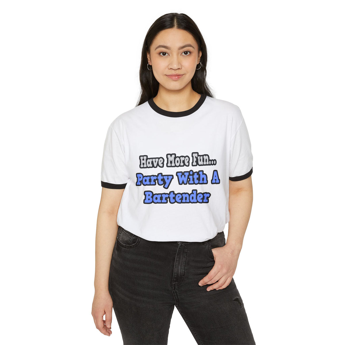 Party With A Bartender - Unisex Cotton Ringer T-Shirt