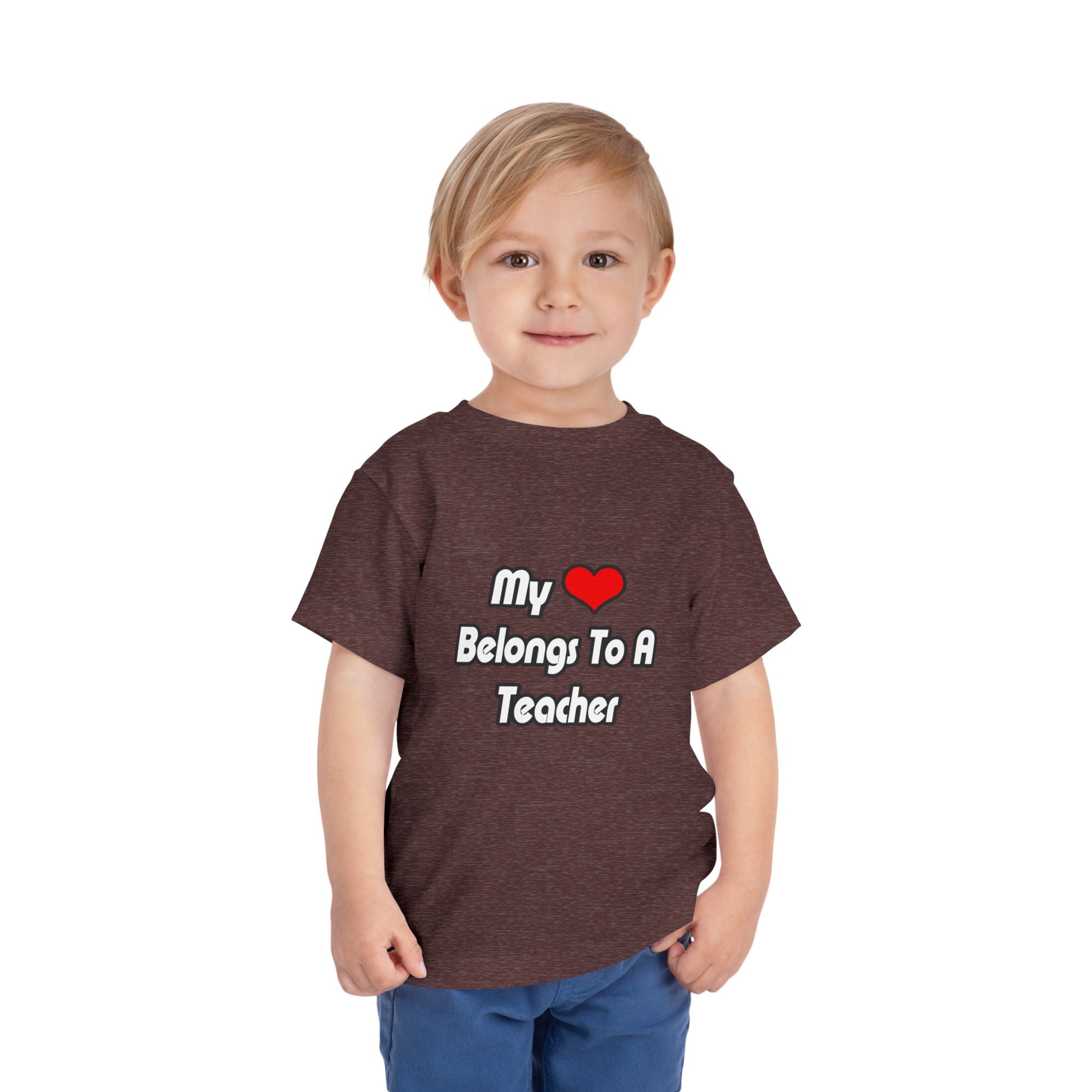 My Heart Belongs To A Teacher - Toddler Short Sleeve Tee