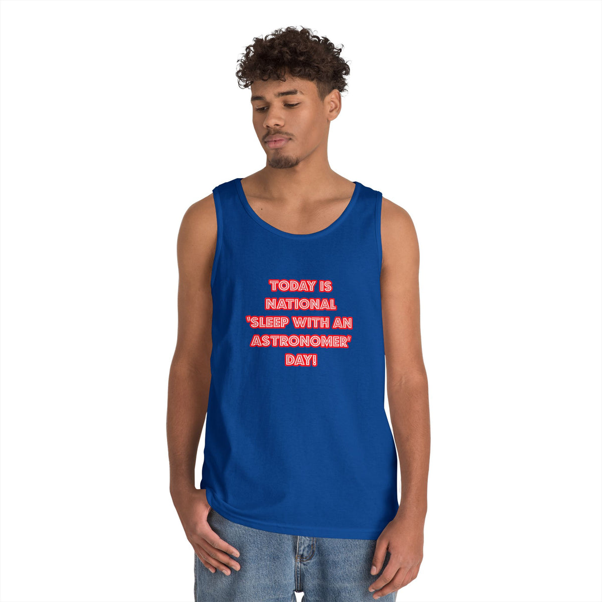 National 'Sleep With an Astronomer' Day - Unisex Heavy Cotton Tank Top