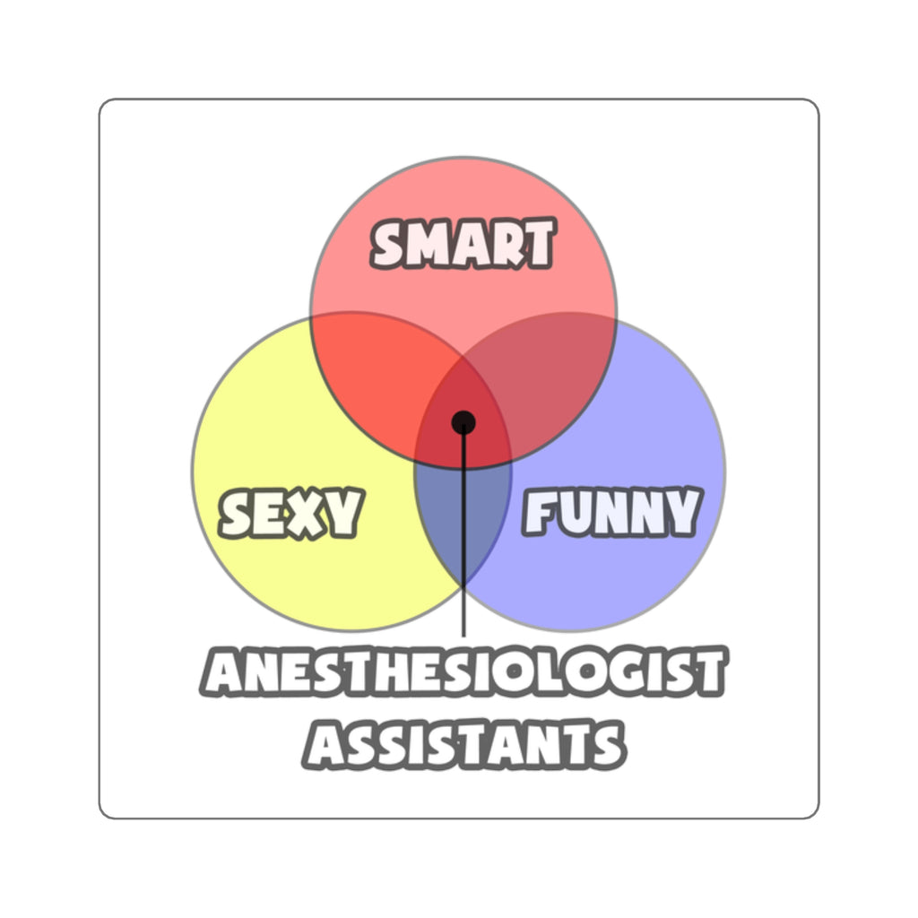 Venn Diagram .. Anesthesiologist Assistants - Square Stickers