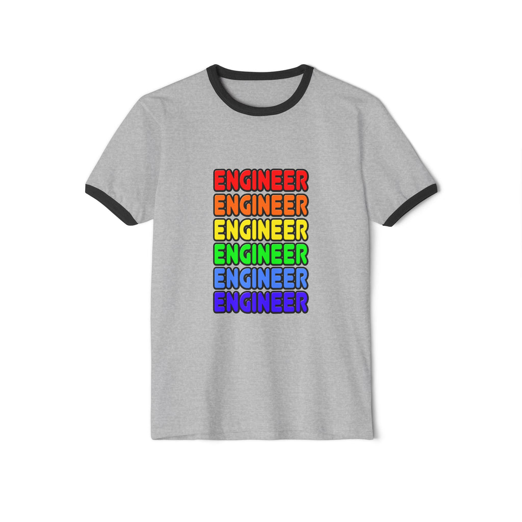Rainbow Engineer - Unisex Cotton Ringer T-Shirt