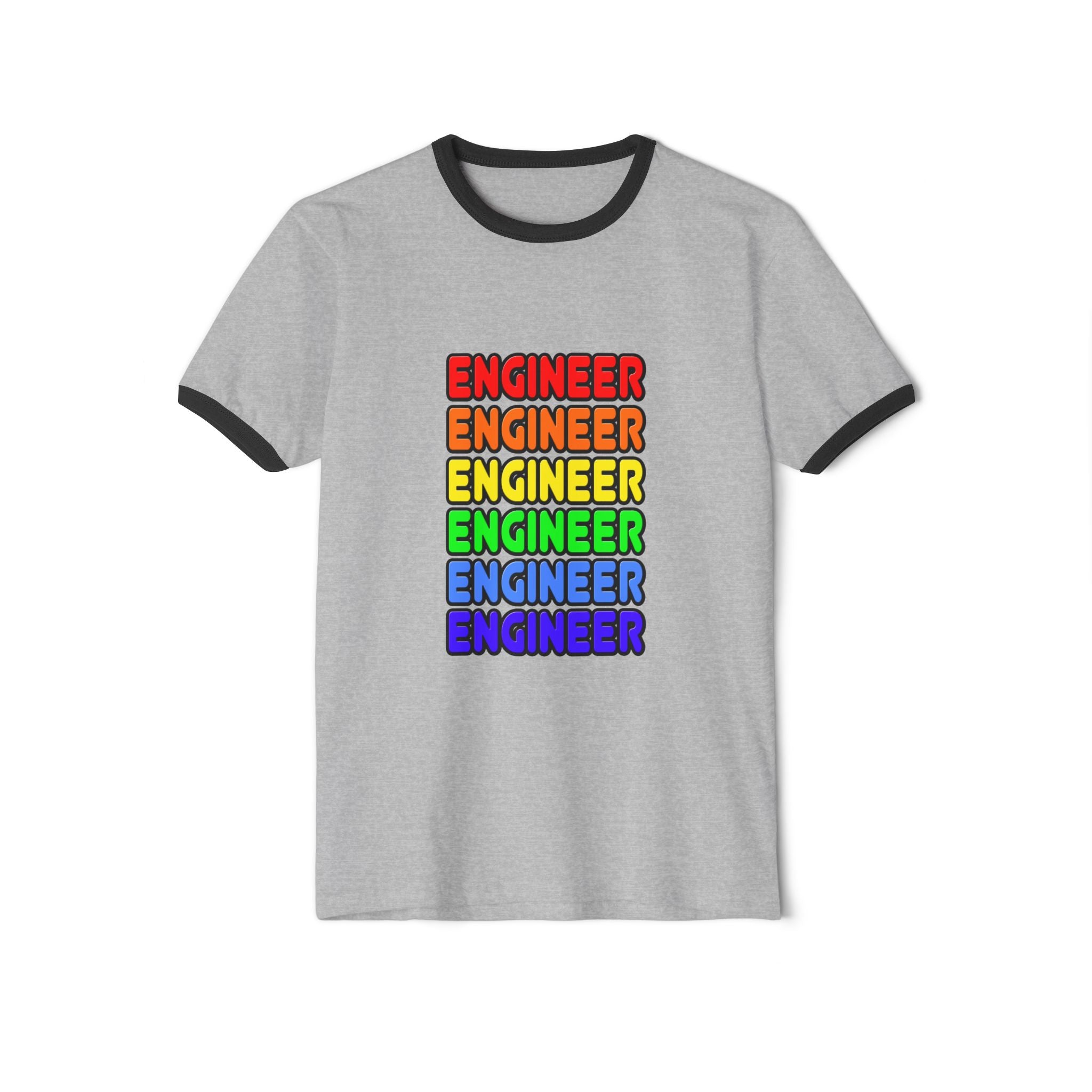 Rainbow Engineer - Unisex Cotton Ringer T-Shirt