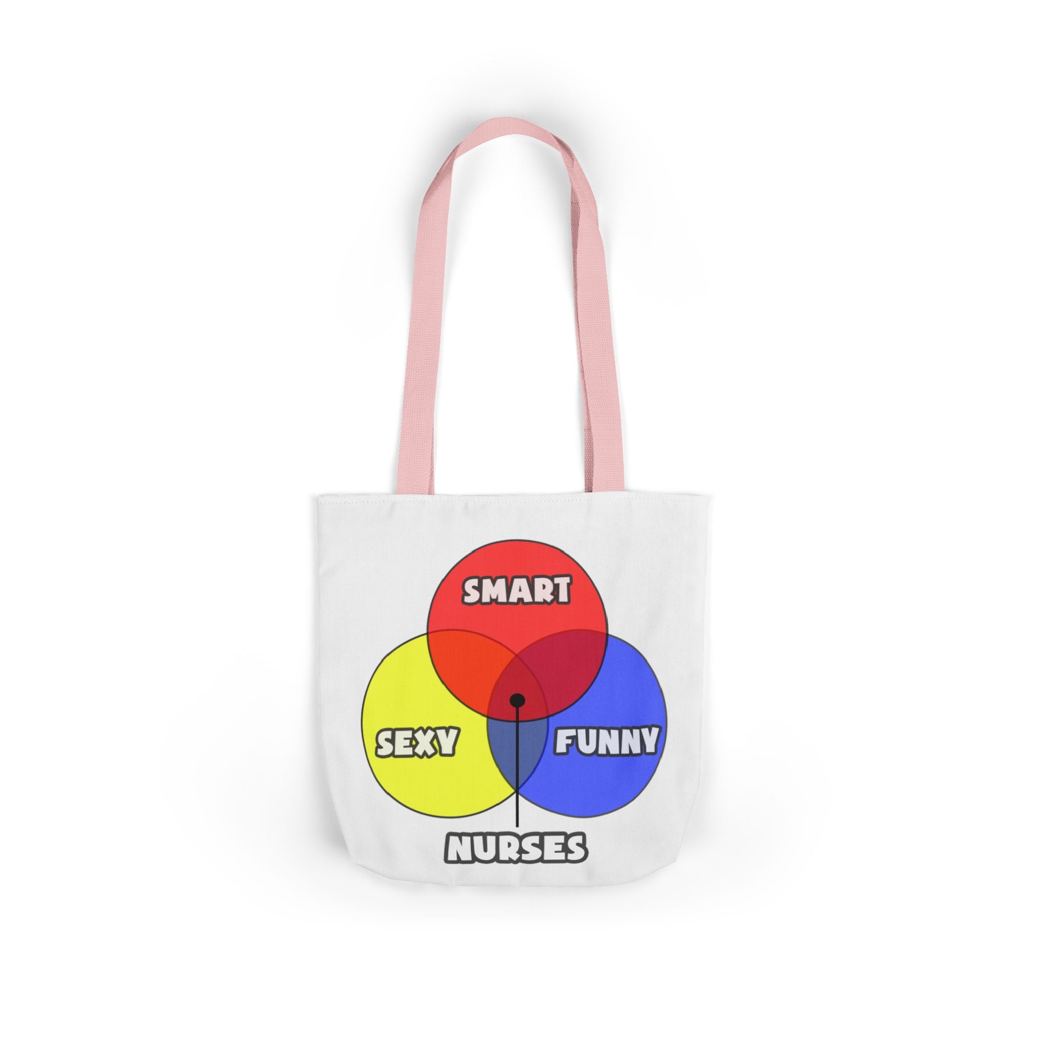 Venn Diagram .. Nurses - Canvas Tote Bag, 5-Color Straps