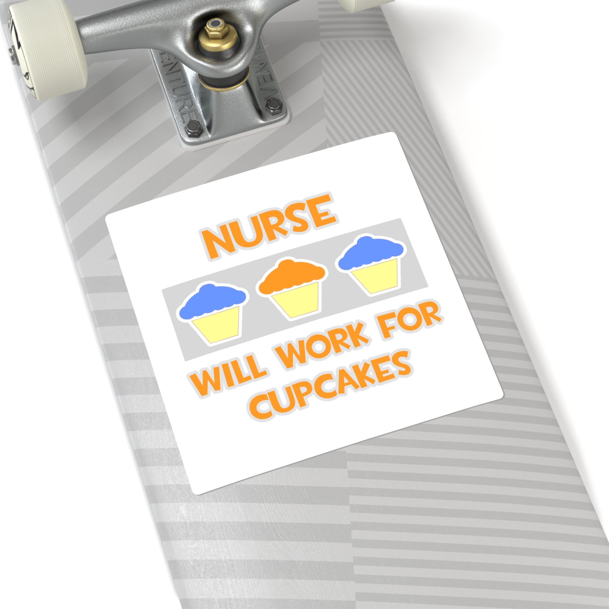 Nurse ... Will Work For Cupcakes - Square Stickers