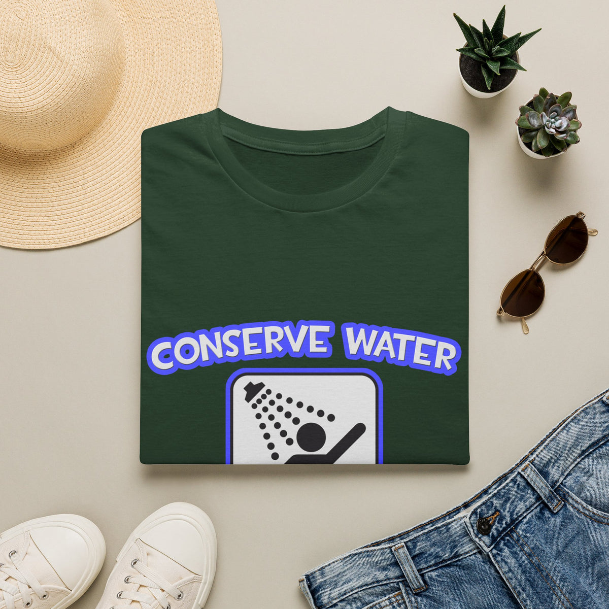 Conserve Water .. Shower With a Teacher - Unisex Softstyle T-Shirt