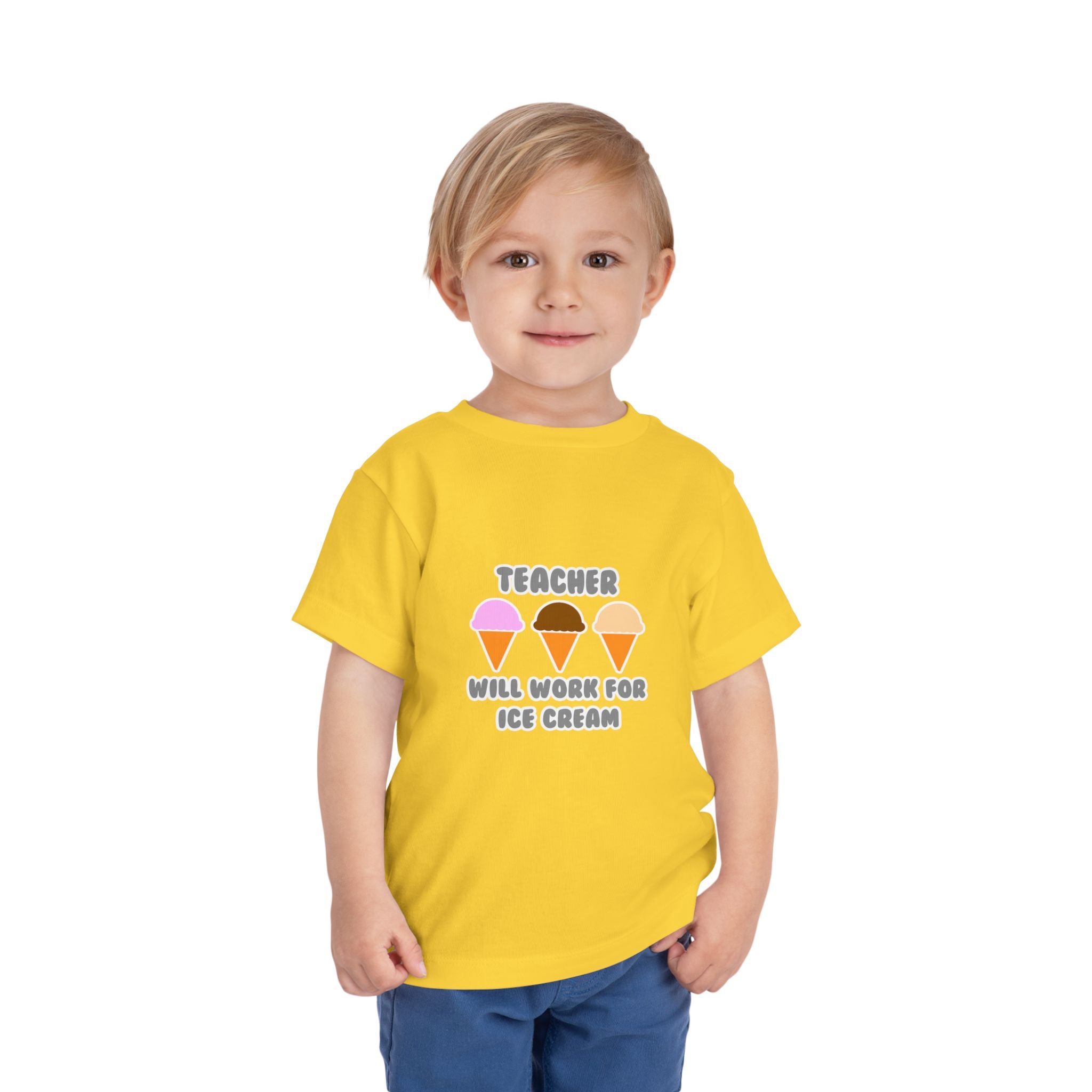 Teacher ... Will Work For Ice Cream - Toddler Short Sleeve Tee