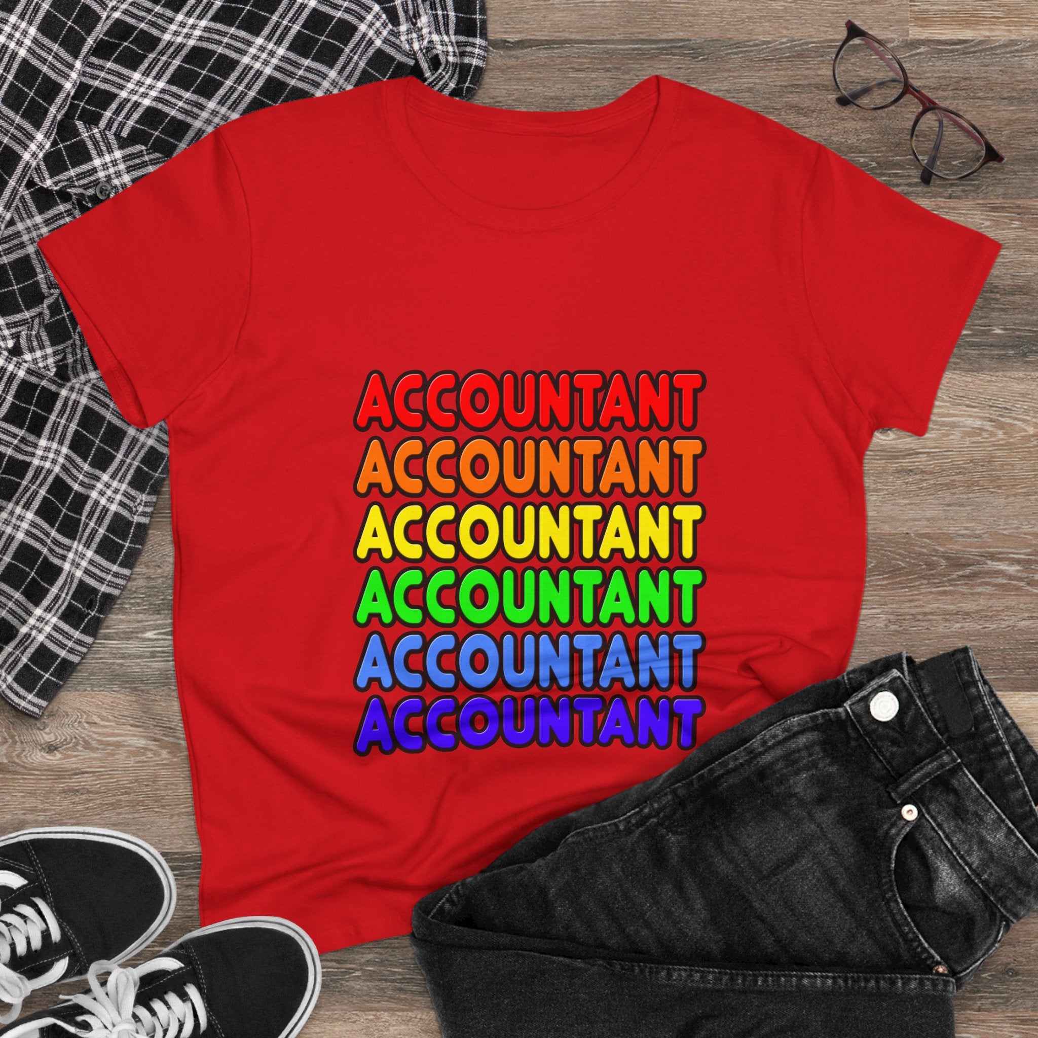 Rainbow Accountant - Women's Midweight Cotton Tee