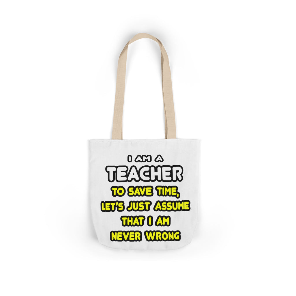 Funny Teacher T Shirts and Gifts - Canvas Tote Bag, 5-Color Straps