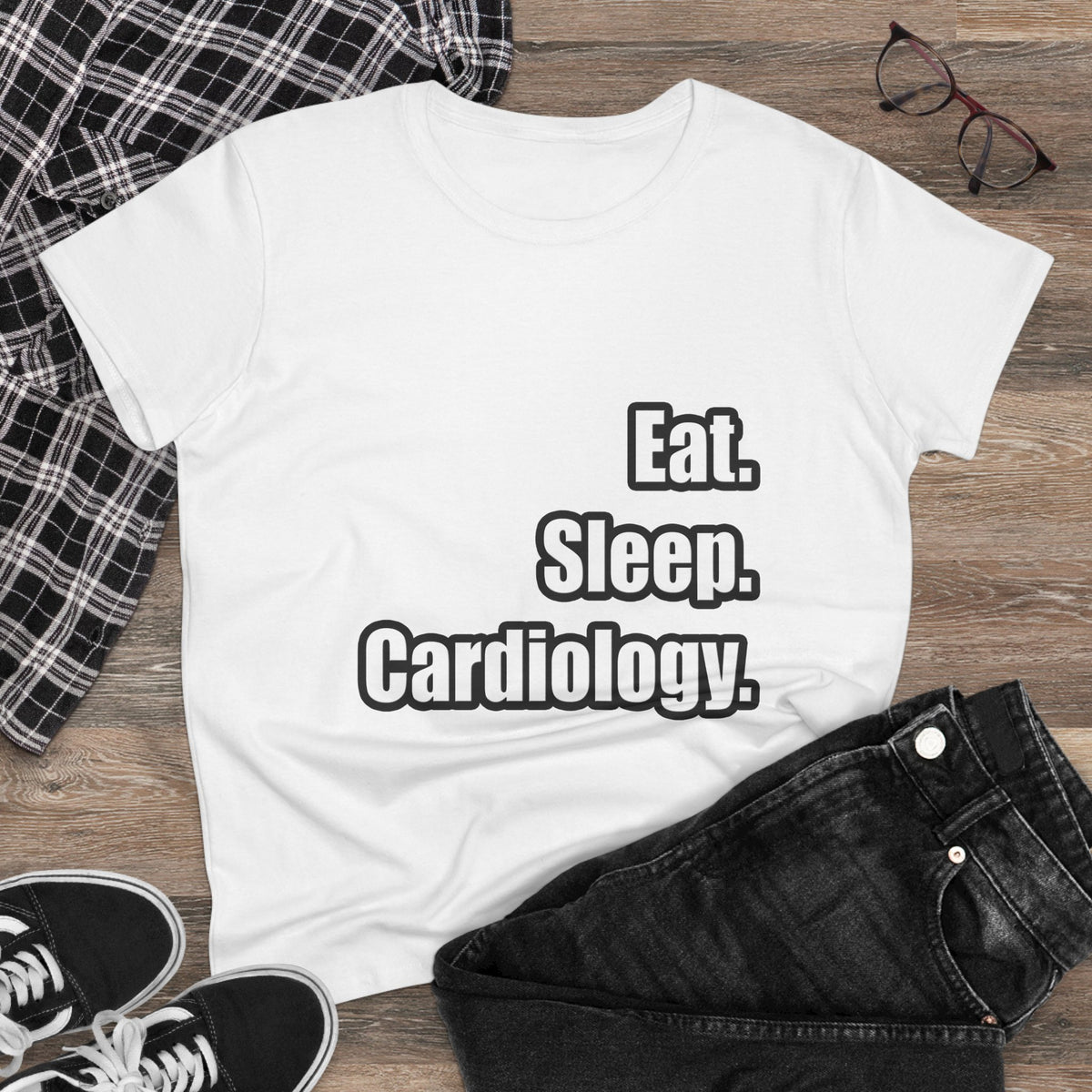 Eat. Sleep. Cardiology - Women's Midweight Cotton Tee