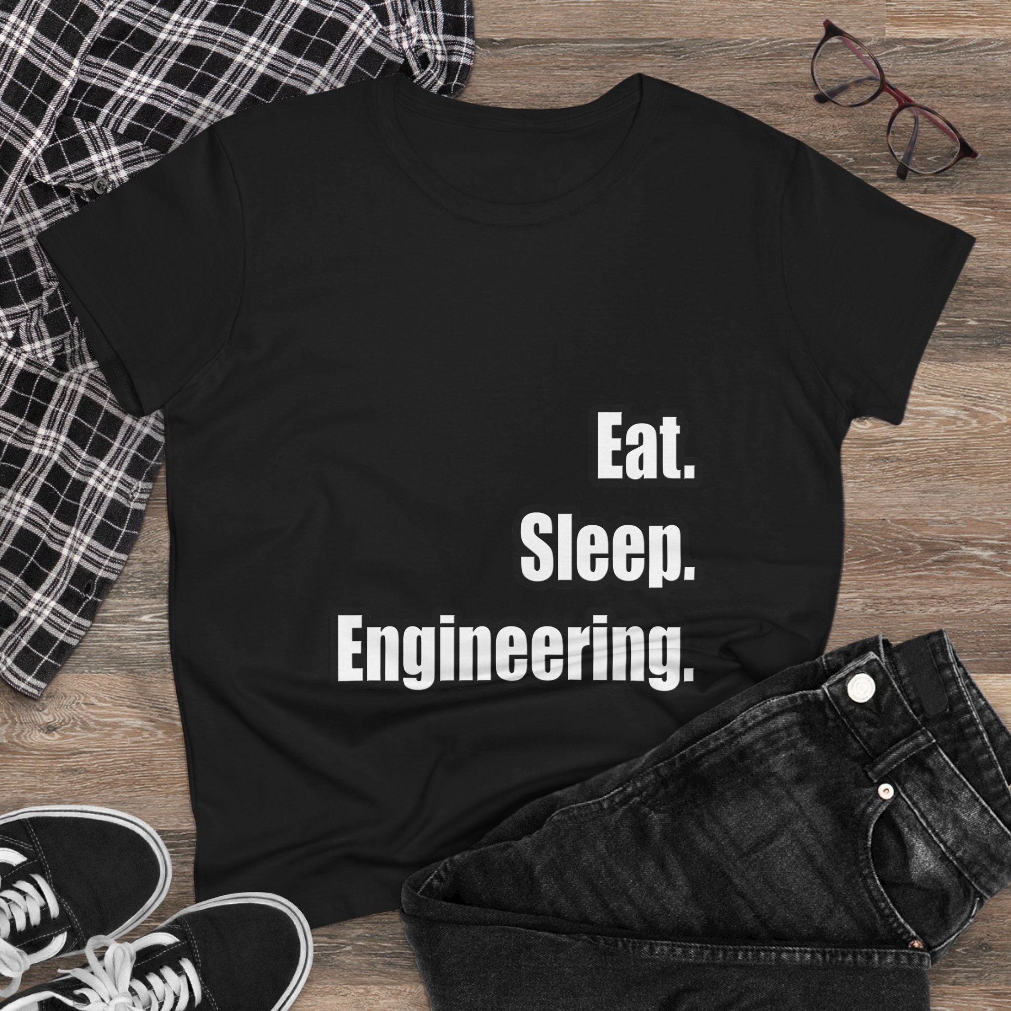 Eat. Sleep. Engineering - Women's Midweight Cotton Tee