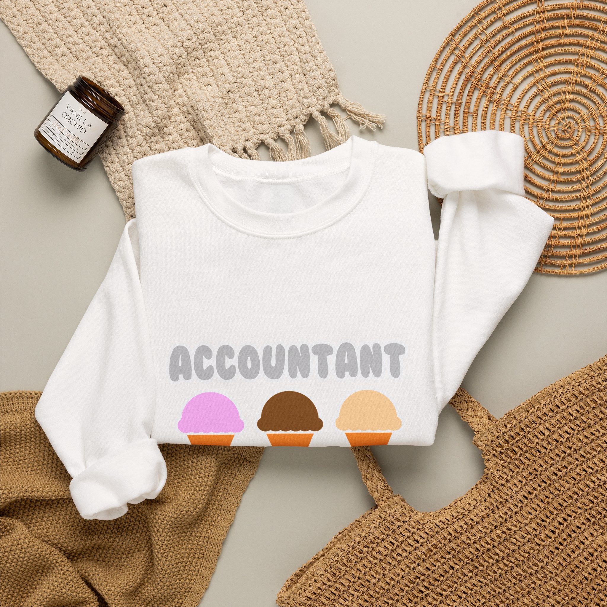 Accountant ... Will Work For Ice Cream - Unisex Heavy Blend™ Crewneck Sweatshirt