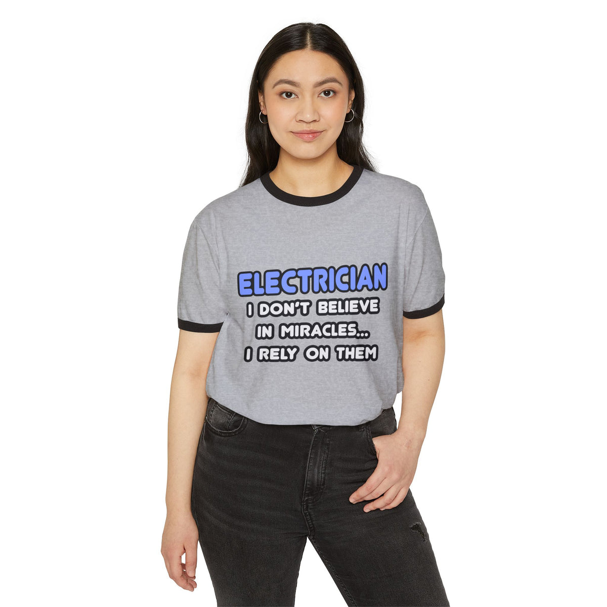 Miracles and Electricians - Unisex Cotton Ringer T-Shirt