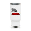Sexy. Single. Bartender - Stainless Steel Travel Mug with Handle, 14oz