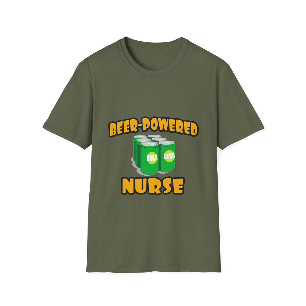 Beer Powered Nurse - Unisex Softstyle T-Shirt