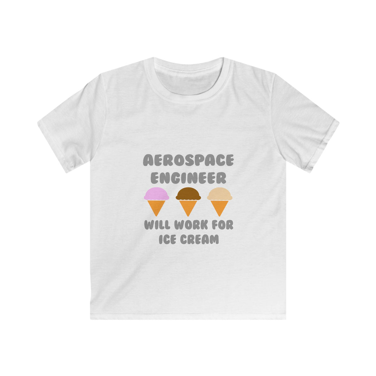 Aerospace Engineer ... Will Work For Ice Cream - Kids Softstyle Tee