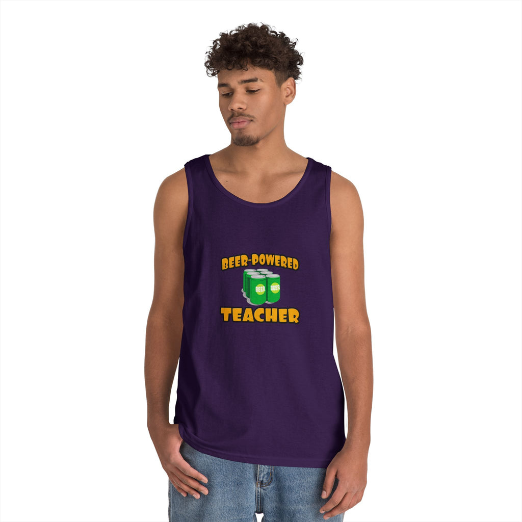 Beer Powered Teacher - Unisex Heavy Cotton Tank Top