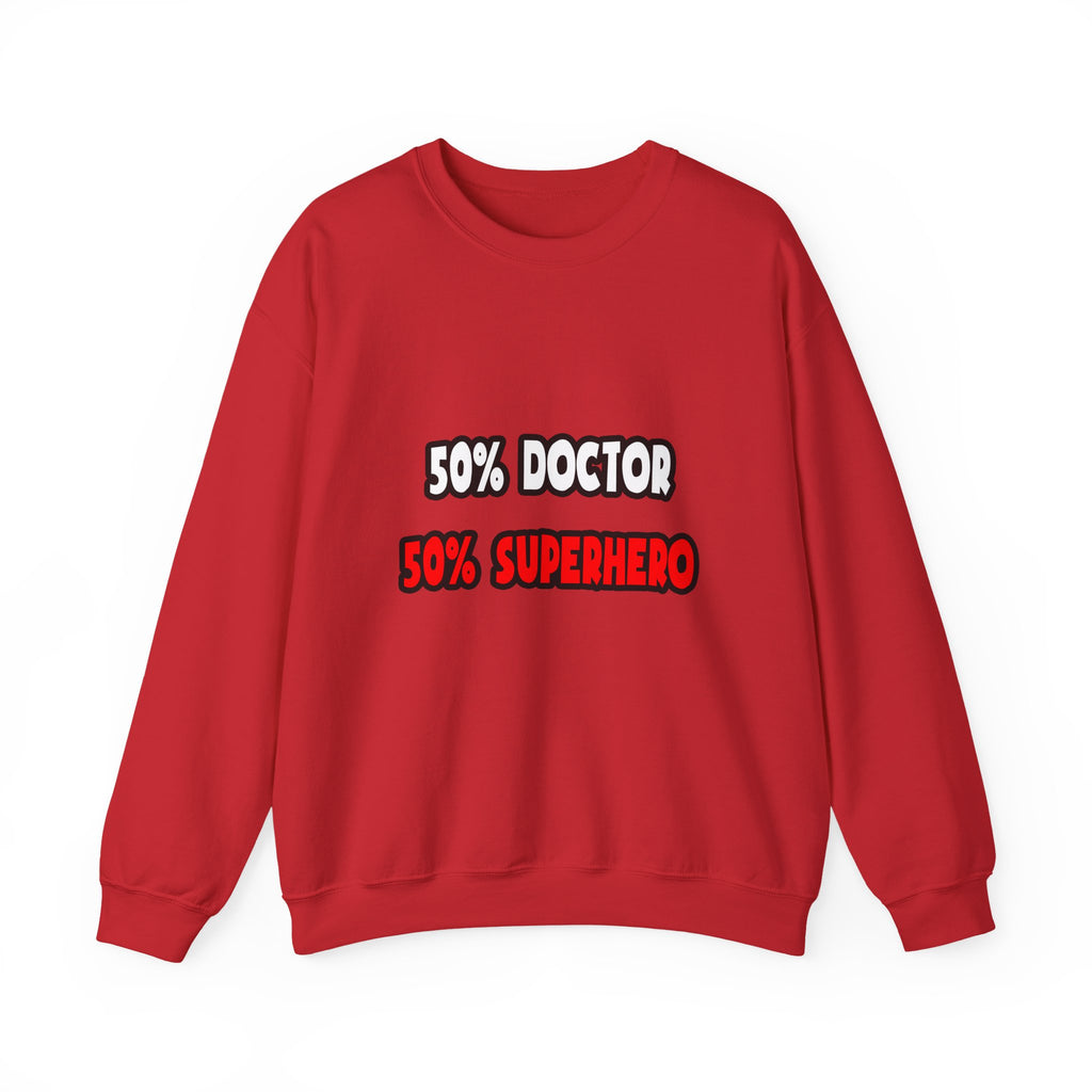 Half Doctor ... Half Superhero - Unisex Heavy Blend™ Crewneck Sweatshirt