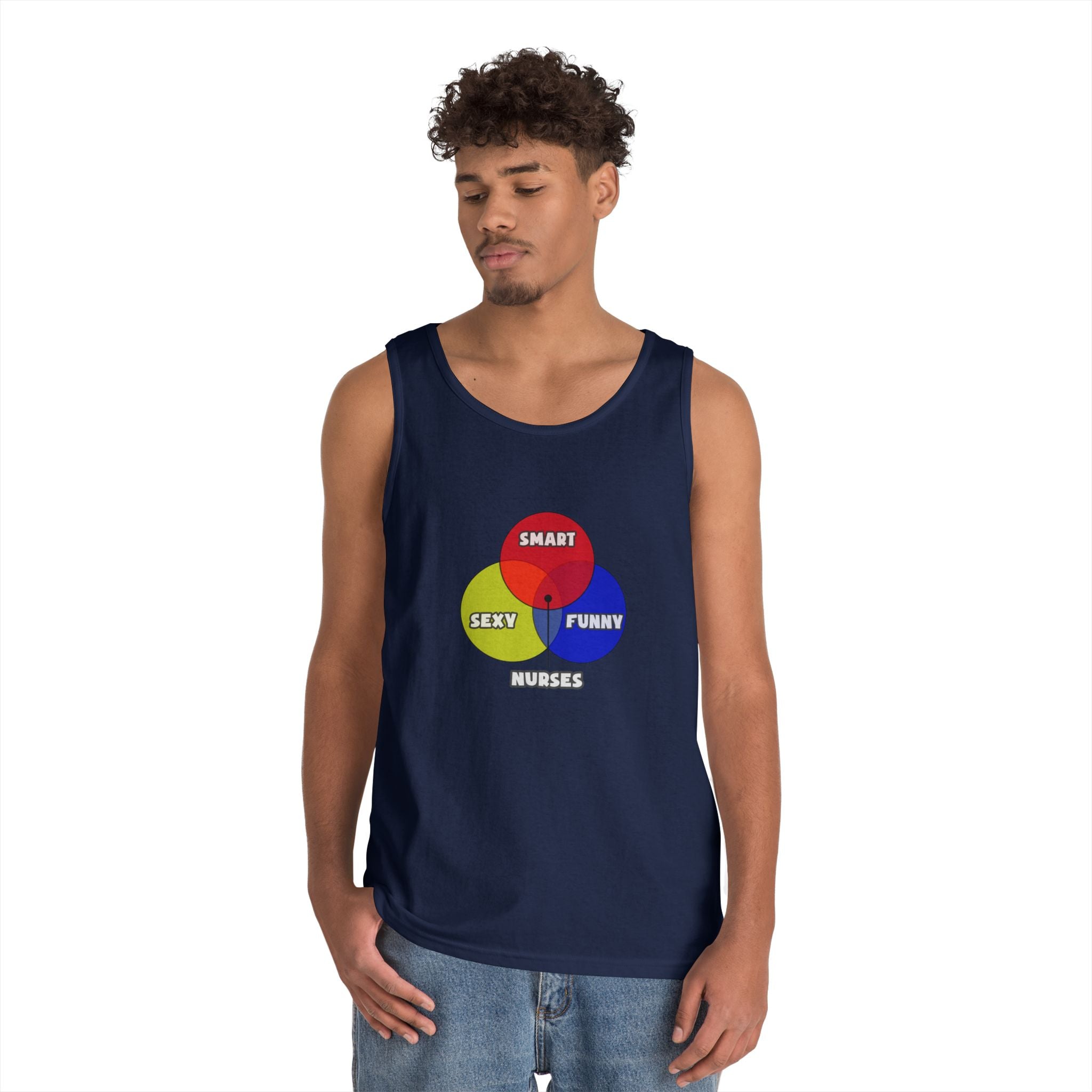 Venn Diagram .. Nurses - Unisex Heavy Cotton Tank Top