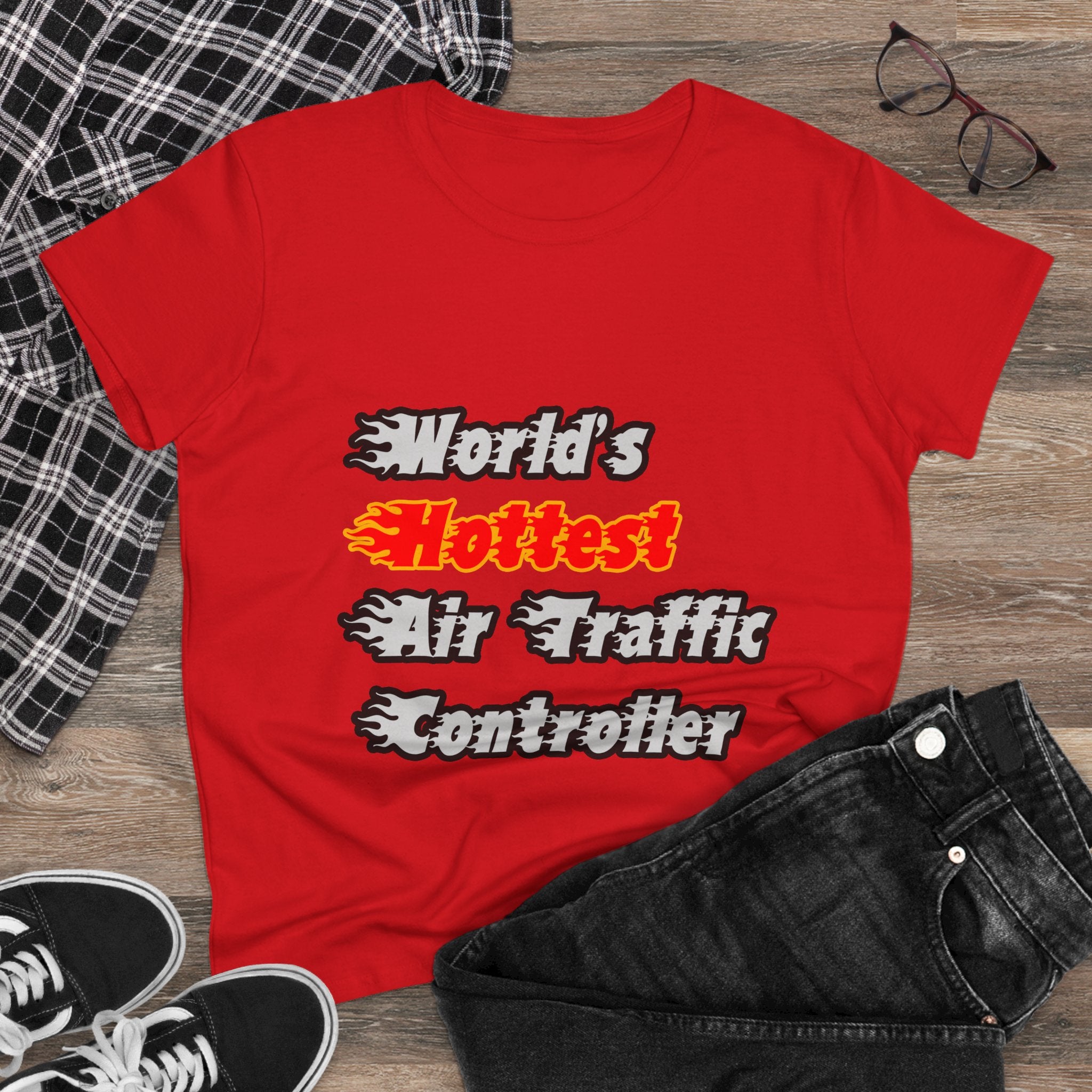 World's Hottest Air Traffic Controller - Women's Midweight Cotton Tee
