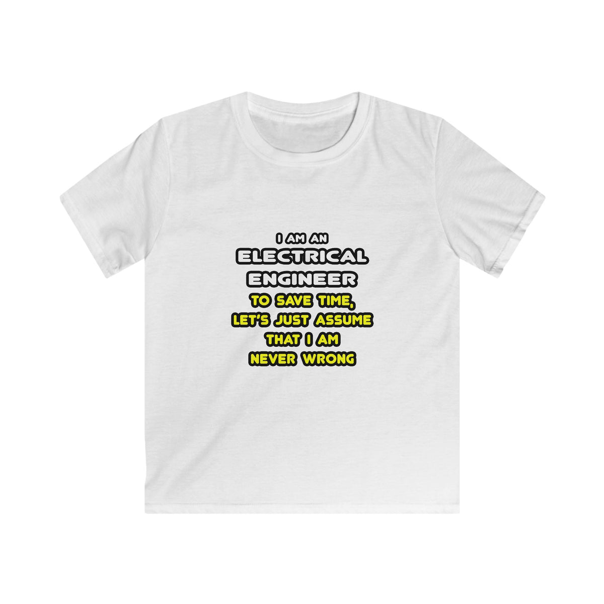 Funny Electrical Engineer T Shirts and Gifts - Kids Softstyle Tee