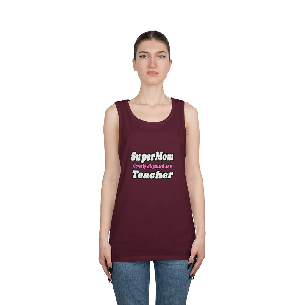 supermom teacher - Unisex Heavy Cotton Tank Top