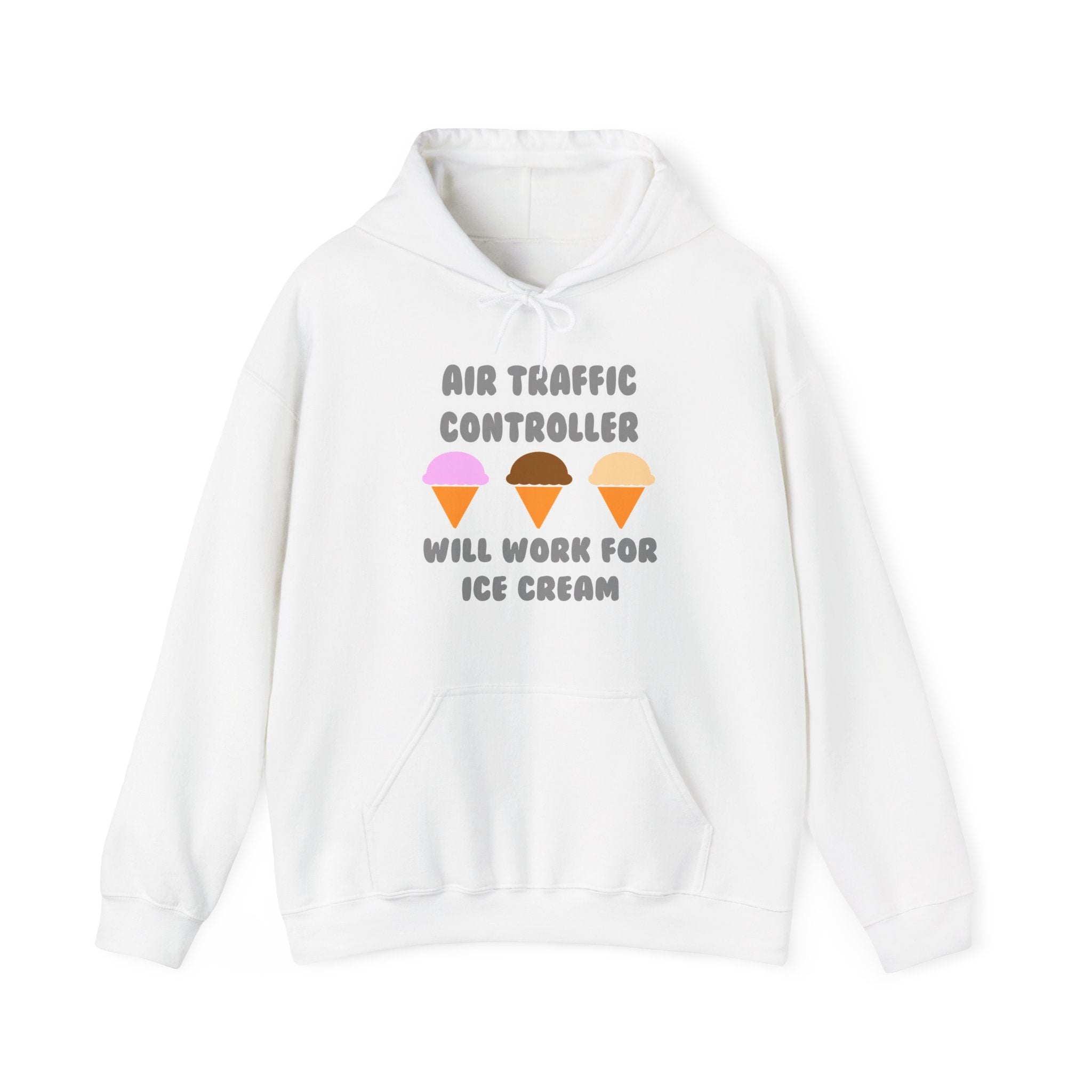 Air Traffic Controller ... Will Work For Ice Cream - Unisex Heavy Blend™ Hooded Sweatshirt