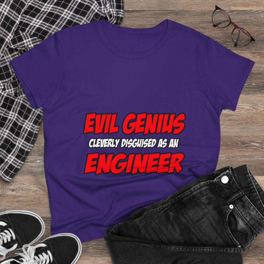 Evil Genius...Engineer - Women's Midweight Cotton Tee